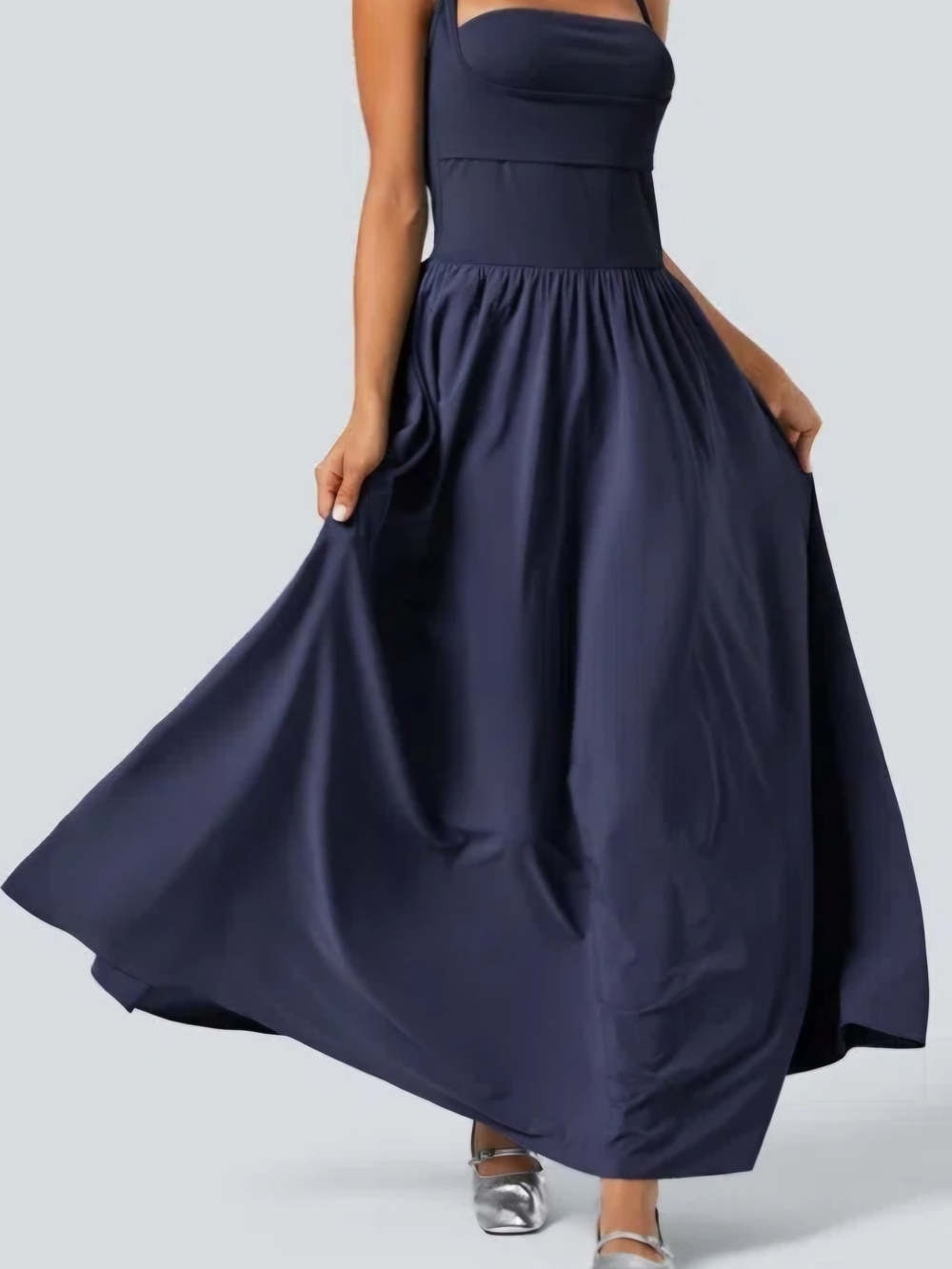 HALARA Navy Maxi Dress Like New Size Medium